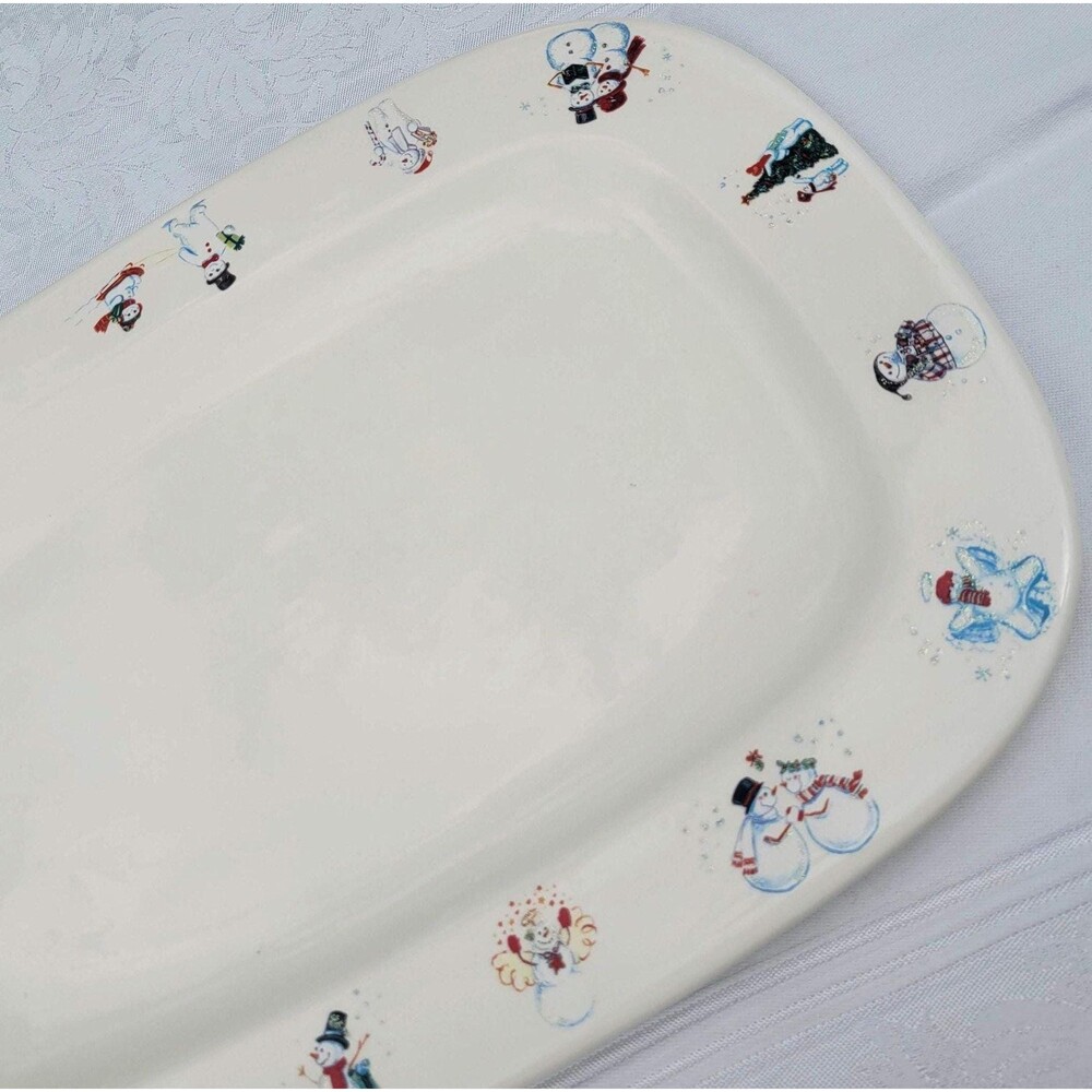 Winter Wonderland Serving Platter Snowmen Christmas Bath and Body Works, Vintage